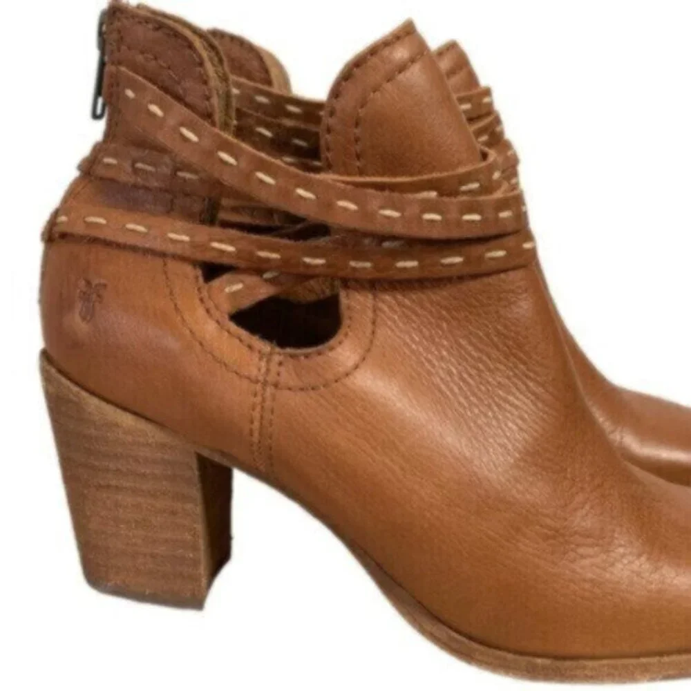 Frye Naomi Pickstitch Leather Ankle Boots